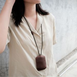 WALNUT neck strap key pouch #2